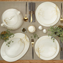Load image into Gallery viewer, Karaca Fall Gold Cream 60 Pieces Dinnerware Set for 12 People
