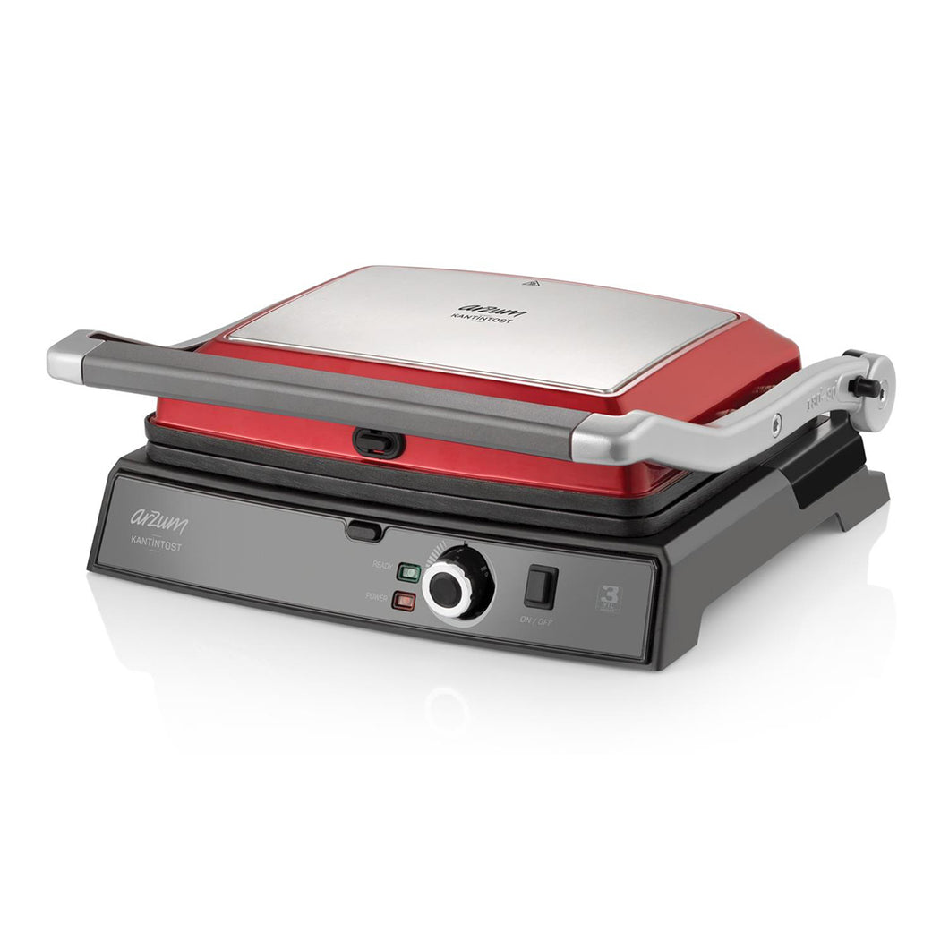 Arzum Kantintost Toaster Contact Grill, Toast and Sandwich Machine AR2025, Red, 2000W