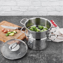 Load image into Gallery viewer, Korkmaz Perla Stainless Steel Steamer Set - 20 cm
