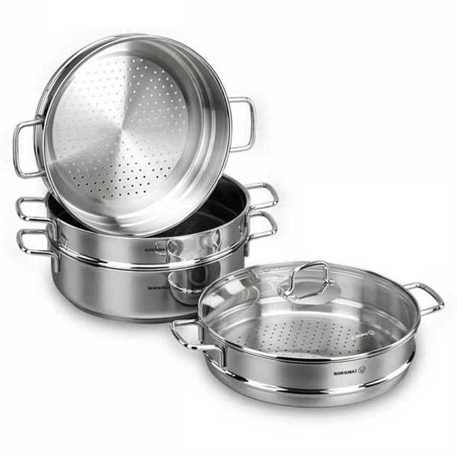 Korkmaz Perla Quadruple Steamer Cooking Pot Set